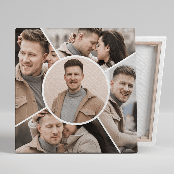 Collage aus 5 Fotos Mann - Druck auf Leinwand, personalisiertes Geschenk für Mann - Adamell.de