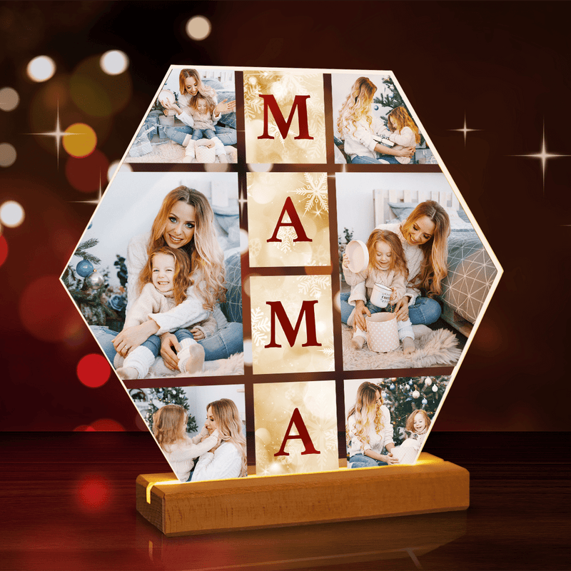 Collage aus 6 Weihnachtsfotos - Druck auf Glas, personalisiertes Geschenk für Mama - Adamell.de