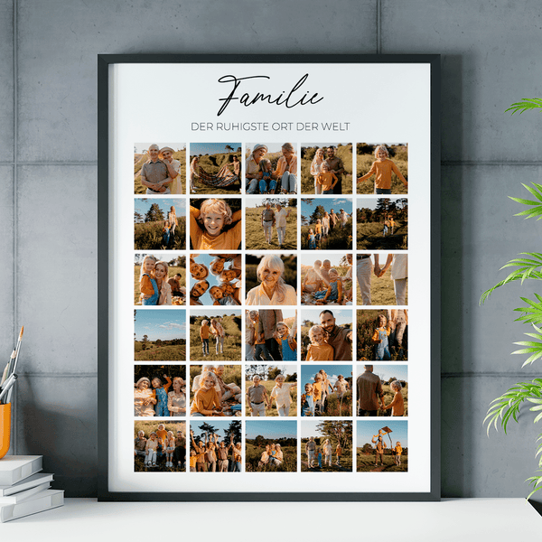 Collage aus Familienfotos - Poster, personalisiertes Geschenk für Eltern - Adamell.de