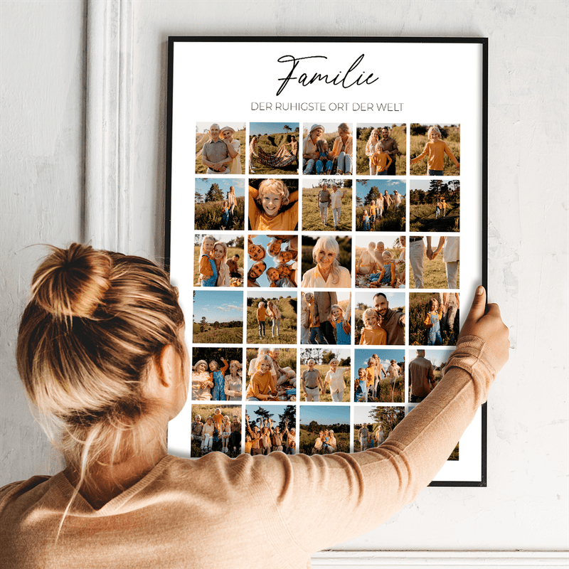 Collage aus Familienfotos - Poster, personalisiertes Geschenk für Eltern - Adamell.de