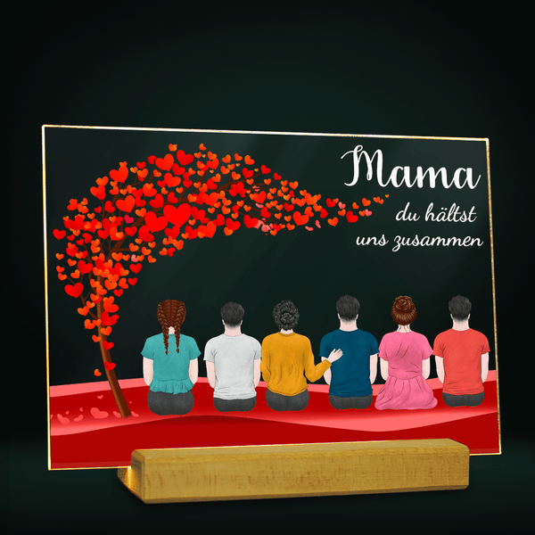 Dank an Mama - Druck auf Glas, personalisiertes Geschenk für Mama - Adamell.de