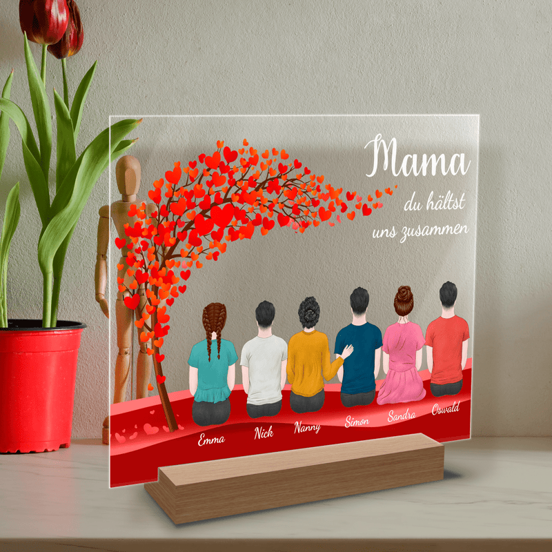 Dank an Mama - Druck auf Glas, personalisiertes Geschenk für Mama - Adamell.de