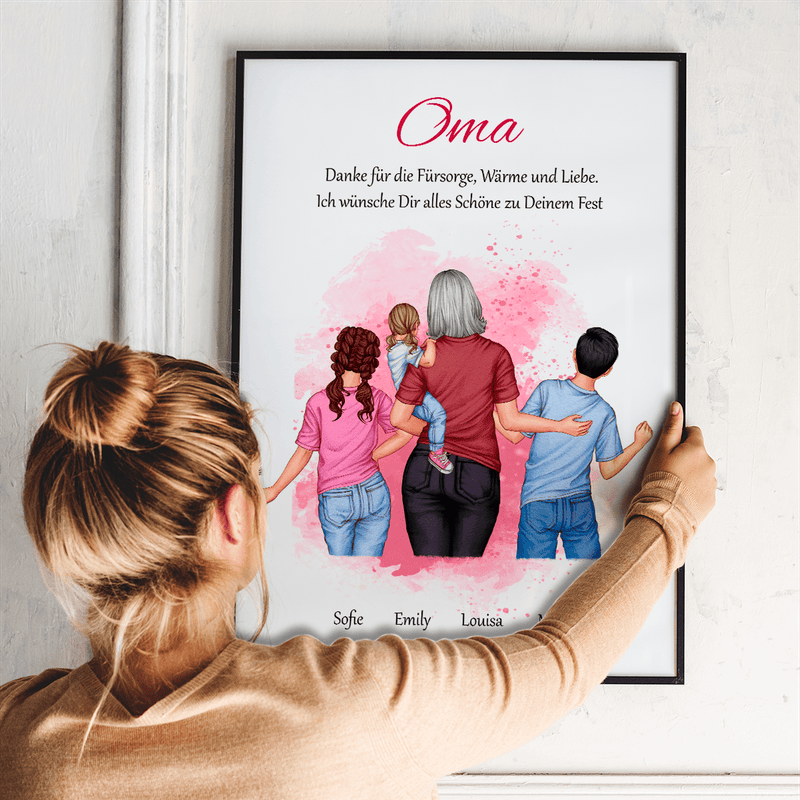 Danksagung für Oma Clipart - Poster, personalisiertes Geschenk für Oma - Adamell.de