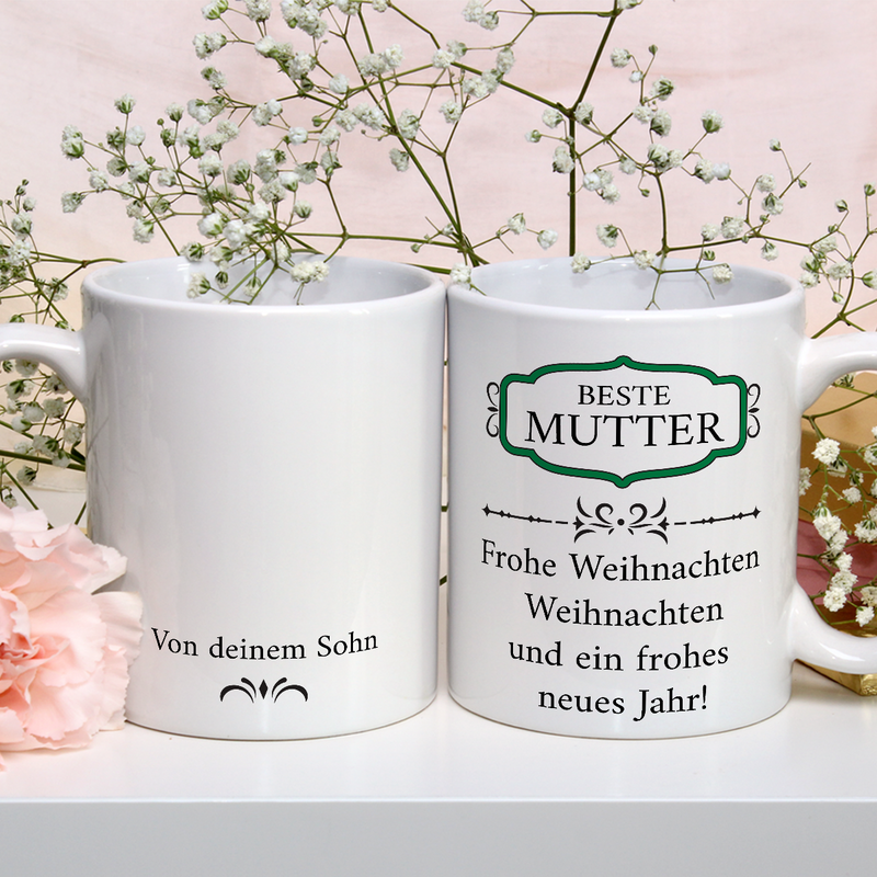 Von deinem Sohn - 1x bedruckte Tasse, personalisiertes Geschenk für Mutter - Adamell.de