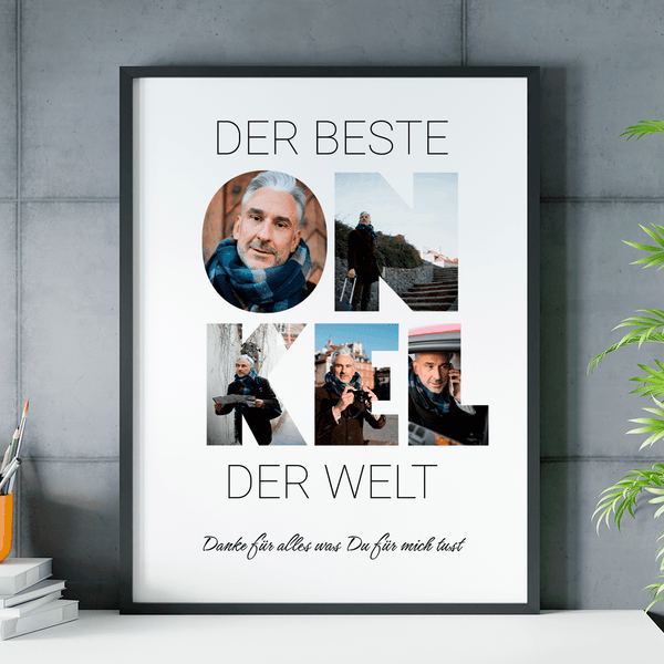 Der beste Onkel der Welt - Poster, personalisiertes Geschenk für Onkel - Adamell.de