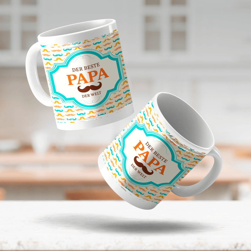 Der beste Vater der Welt - 1x Bedruckte Tasse, personalisiertes Geschenk für Papa - Adamell.de