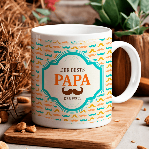 Der beste Vater der Welt - 1x Bedruckte Tasse, personalisiertes Geschenk für Papa - Adamell.de