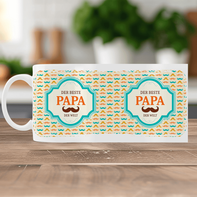 Der beste Vater der Welt - 1x Bedruckte Tasse, personalisiertes Geschenk für Papa - Adamell.de