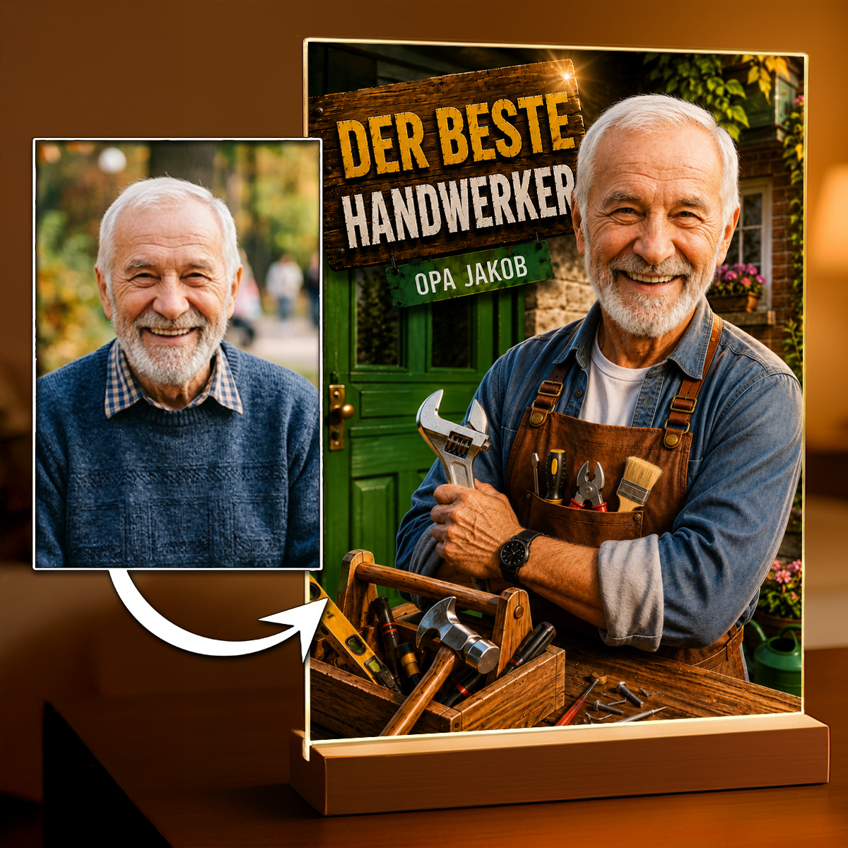 Der beste Handwerker: Geschenk für Opa – Druck auf Acrylglas