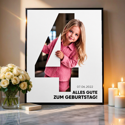 Fröhliche Zahlen – Personalisiertes Poster zum Geburtstag