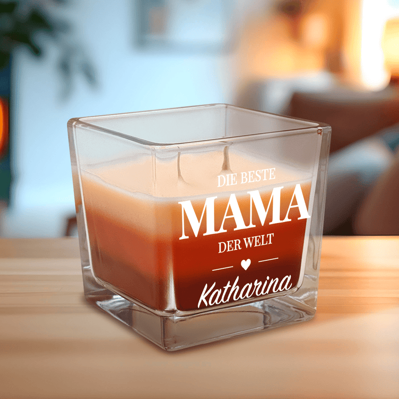 Die beste Mama der Welt - Duftkerze, personalisiertes Geschenk für Mama - Adamell.de