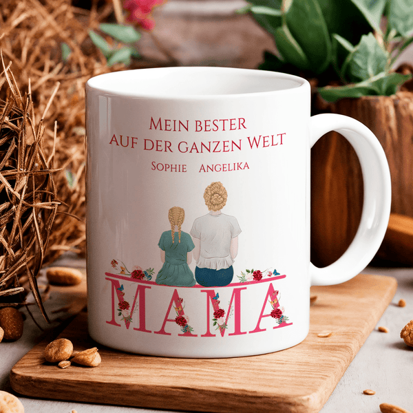 Die Besten der Welt - 1x bedruckte Tasse, personalisiertes Geschenk für Mama - Adamell.de