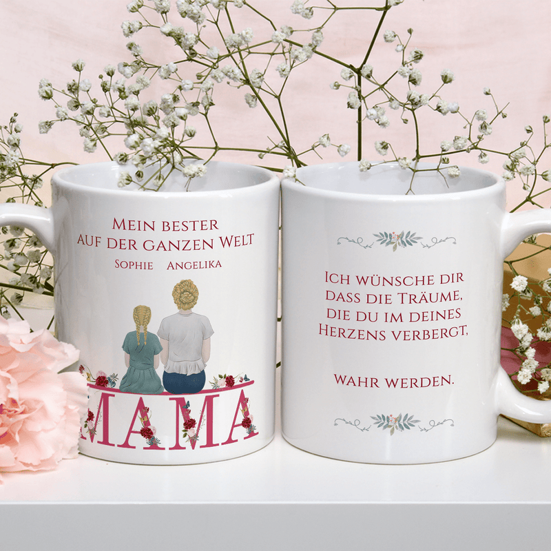 Die Besten der Welt - 1x bedruckte Tasse, personalisiertes Geschenk für Mama - Adamell.de