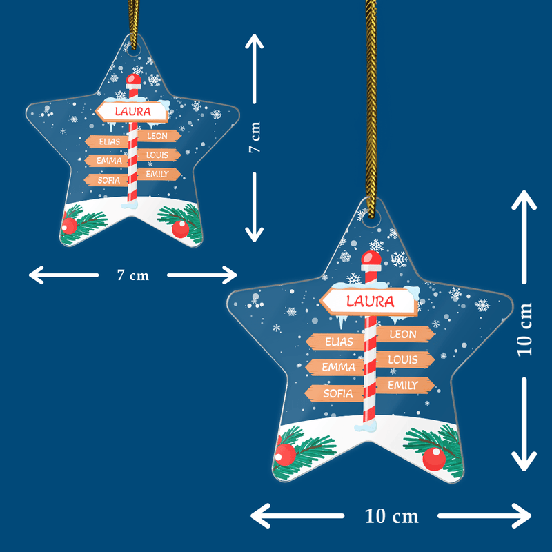 Die ganze Familie - Christbaumkugel, personalisiertes Geschenk für Ehefrau - Adamell.de