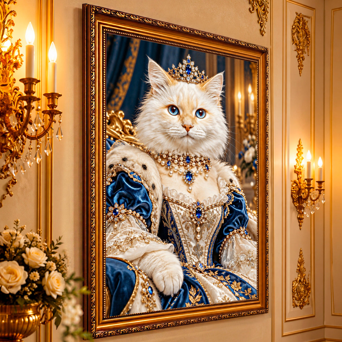 Fotoleinwand Porträt Die königliche Katze — Geschenk für Katzenliebhaber