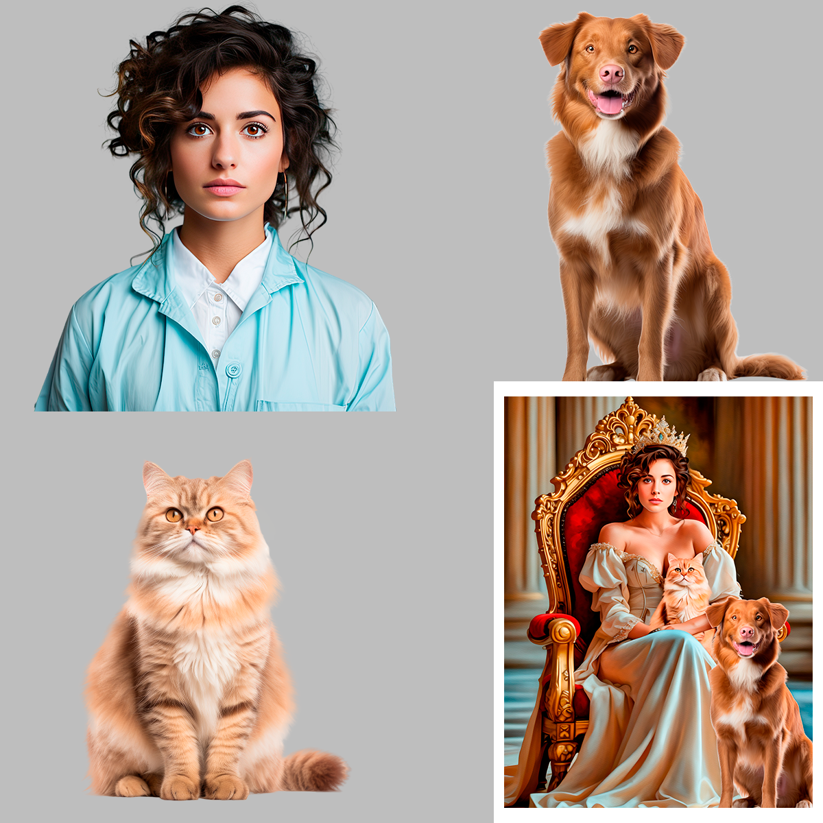 Die Königin auf dem Thron - Druck auf Leinwand, personalisiertes Geschenk für Frau-1