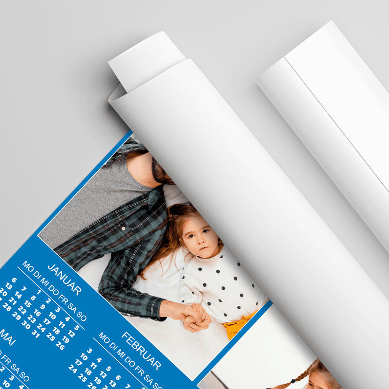 Drei Fotos der Familie + Kalender - Poster, personalisiertes Geschenk für Eltern - Adamell.de