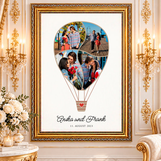 Fotocollage auf Leinwand Ballon-Collage — Geschenk für Reisende