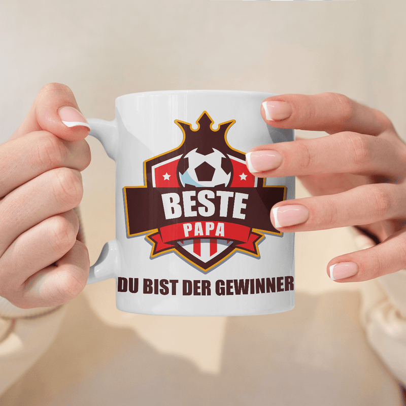 Du bist der Gewinner - 1x bedruckte Tasse, personalisiertes Geschenk für Papa - Adamell.de