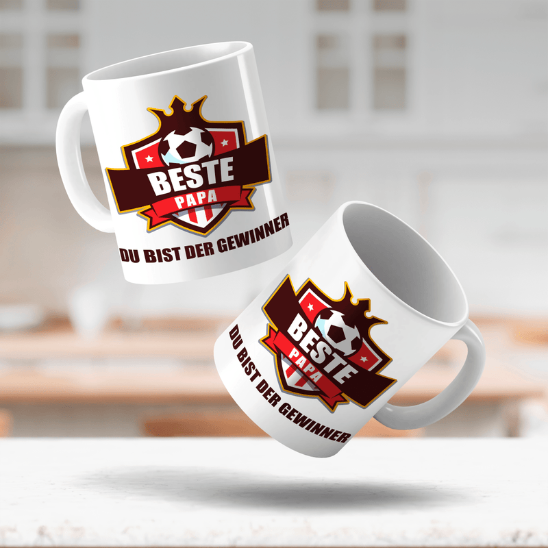 Du bist der Gewinner - 1x bedruckte Tasse, personalisiertes Geschenk für Papa - Adamell.de