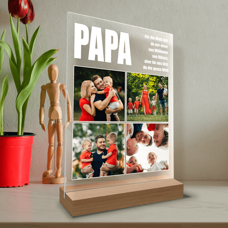 Ein besonderer Vater - Druck auf Glas, personalisiertes Geschenk für Papa - Adamell.de