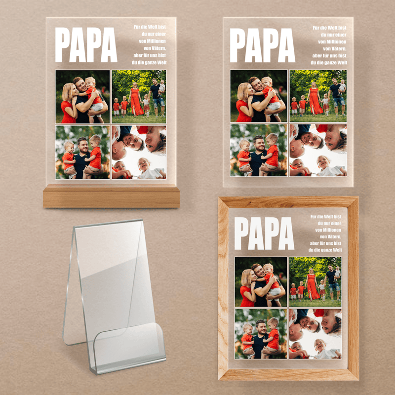 Ein besonderer Vater - Druck auf Glas, personalisiertes Geschenk für Papa - Adamell.de