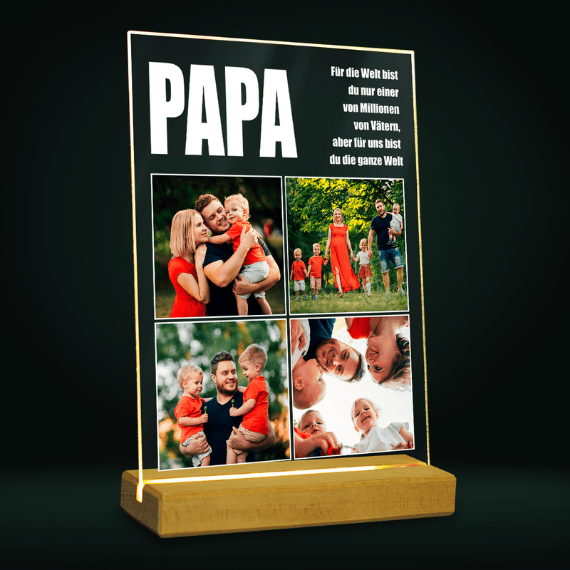 Ein besonderer Vater - Druck auf Glas, personalisiertes Geschenk für Papa - Adamell.de