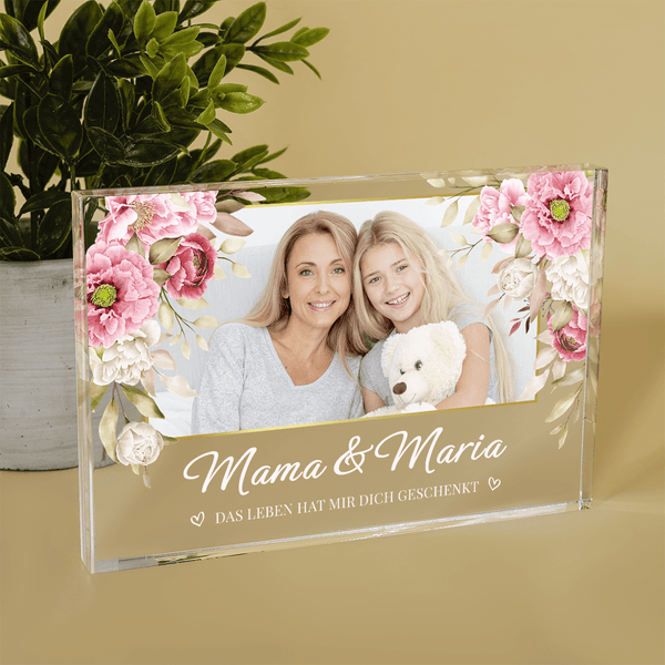 Ein Foto mit meiner Mama - Druck auf Glas, personalisiertes Geschenk für Mama - Adamell.de