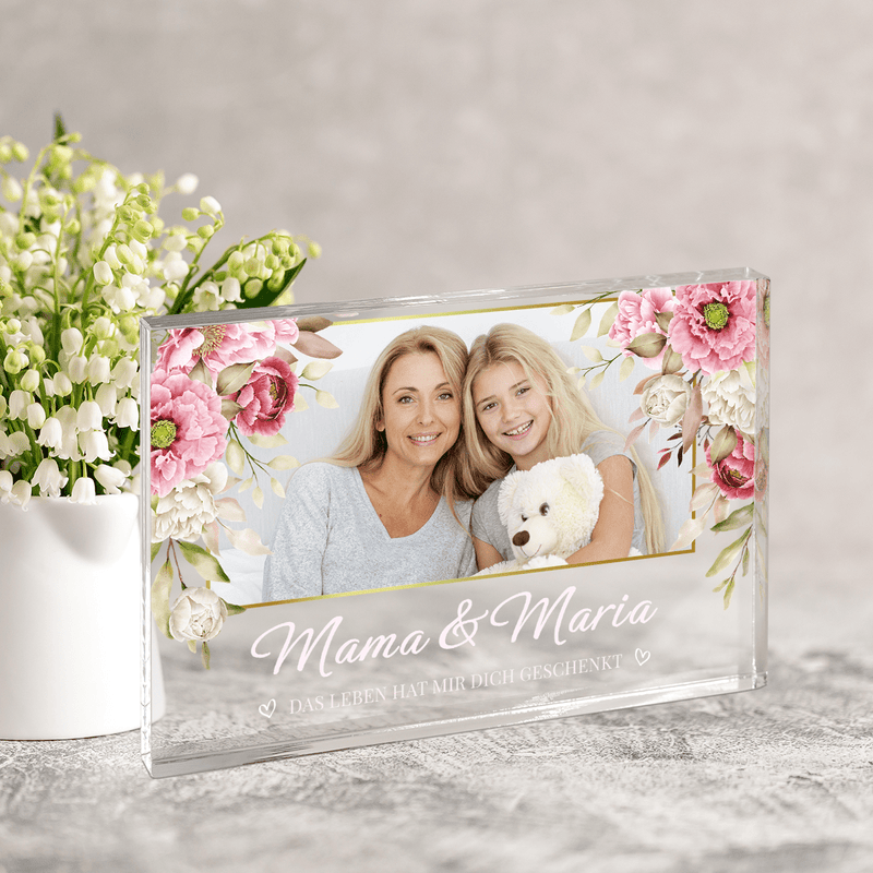 Ein Foto mit meiner Mama - Druck auf Glas, personalisiertes Geschenk für Mama - Adamell.de