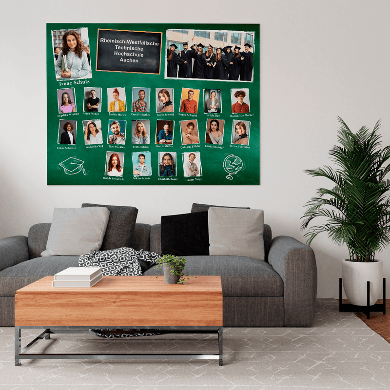 Ein Souvenir vom College - Druck auf Leinwand, personalisiertes Geschenk zum Jahresende - Adamell.de