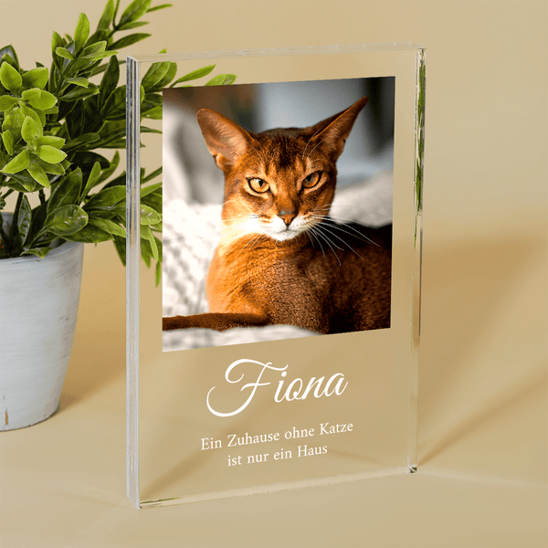 Ein Zuhause ohne Katze - Druck auf Glas, personalisiertes Geschenk für Katzenmenschen - Adamell.de