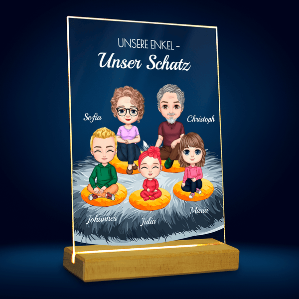 Enkel sind Schatz Clipart - Druck auf Glas, personalisiertes Geschenk für Großeltern - Adamell.de