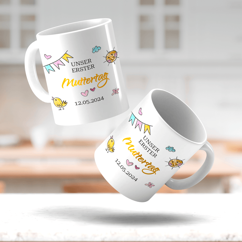 Erster Tag der Mutter - 1x Bedruckte Tasse, personalisiertes Geschenk für Mama - Adamell.de