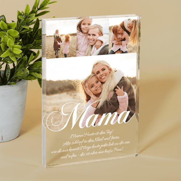 Es ist dein Tag, Mama! - Druck auf Glas, personalisiertes Geschenk für Mama - Adamell.de