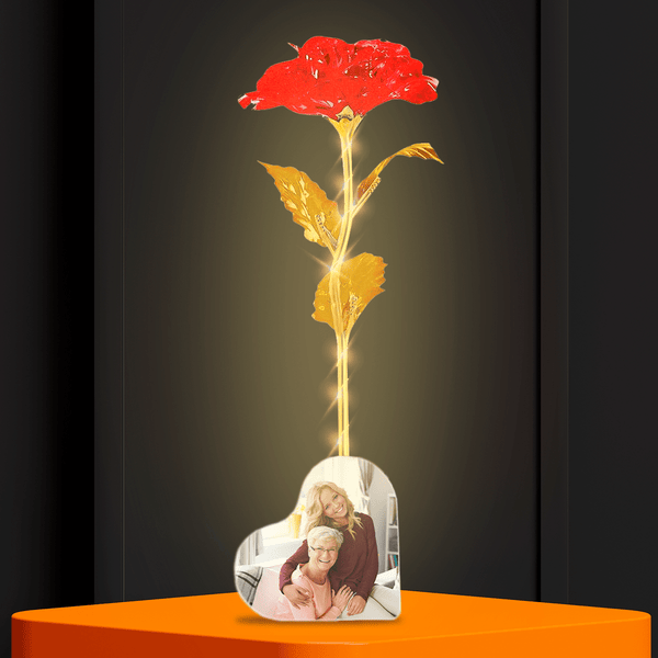 Ewige Rote Rose aus Kristall mit LED, mit persönlichem Aufdruck + KOSTENLOSE - Adamell.de