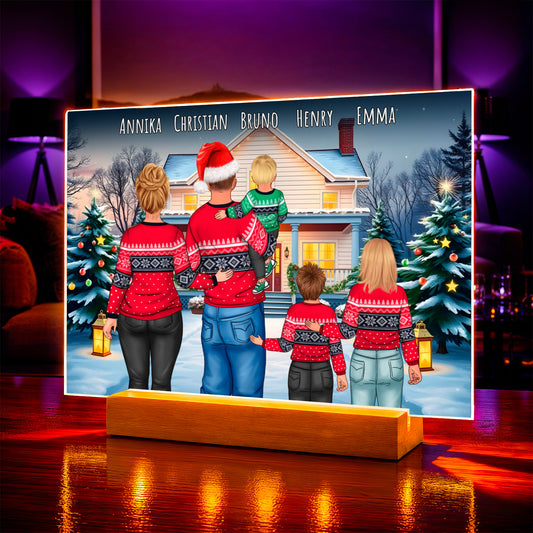 Familie an Weihnachten Clipart – Foto auf Acrylglas für Mama