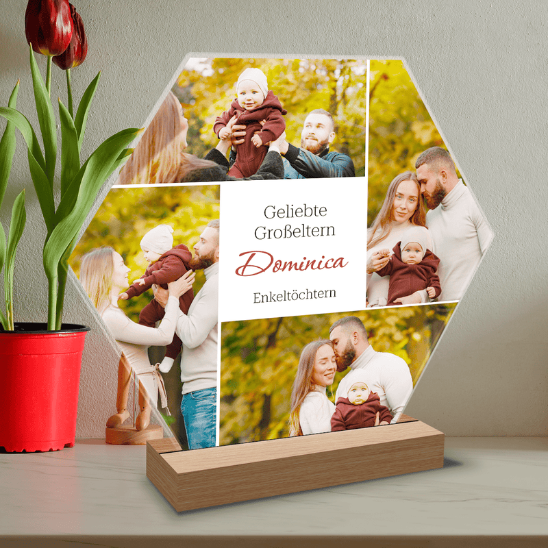 Familiencollage für Großeltern- Druck auf Glas, personalisiertes Geschenk für Großeltern - Adamell.de