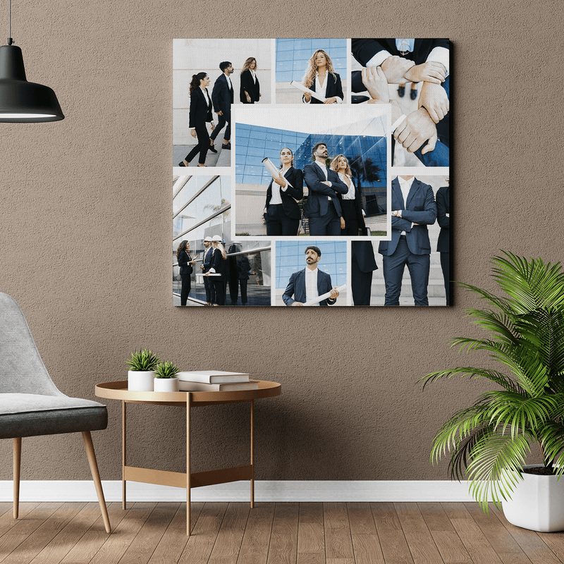 Firmenfoto-Collage - Druck auf Leinwand, personalisiertes Geschenk - Adamell.de