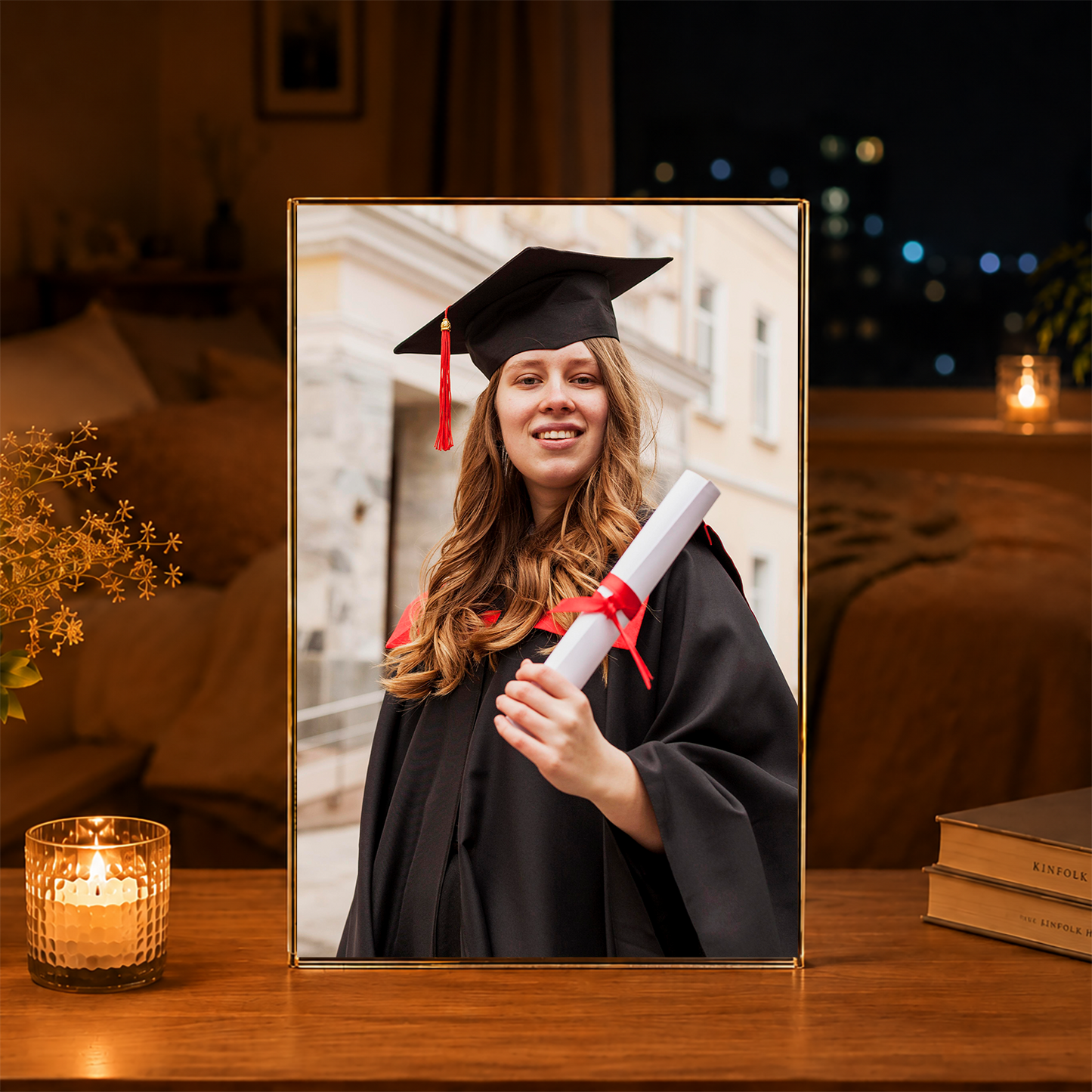 Schulabgänger - Druck auf Glas, personalisiertes Geschenk für Frau