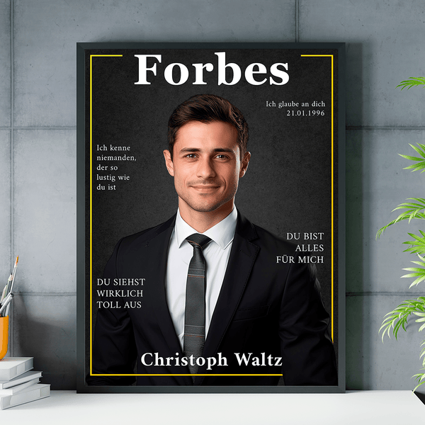 Forbes Zeitschrift - Poster, personalisiertes Geschenk für Chef - Adamell.de