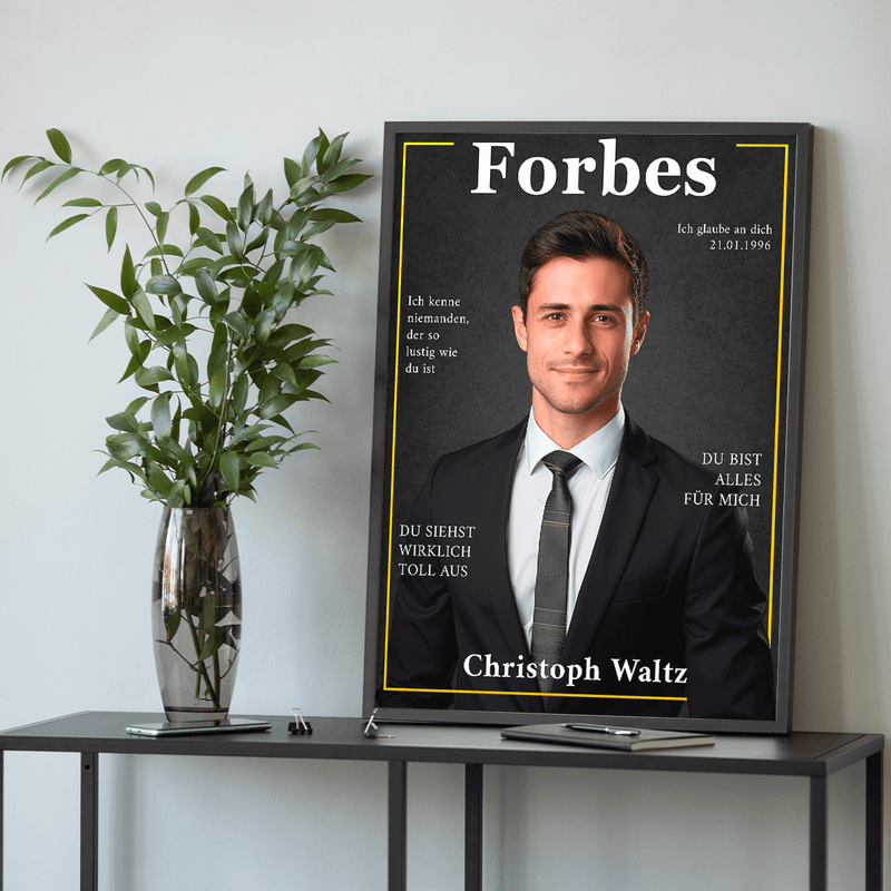 Forbes Zeitschrift - Poster, personalisiertes Geschenk für Chef - Adamell.de