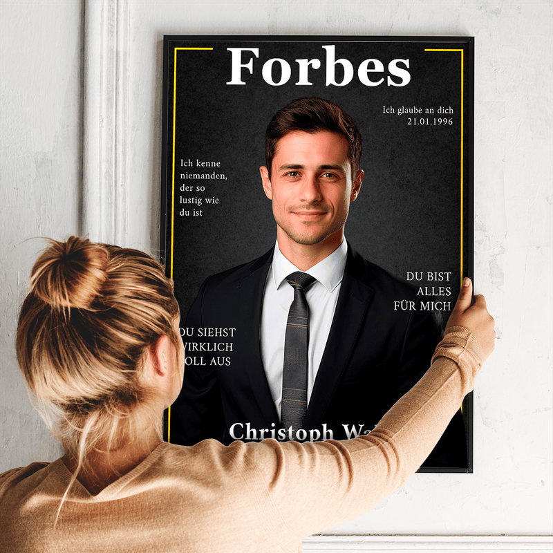 Forbes Zeitschrift - Poster, personalisiertes Geschenk für Chef - Adamell.de