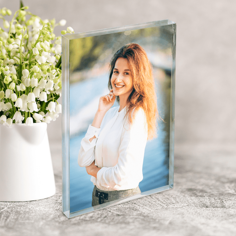 Foto einer Frau - Druck auf Glas, personalisiertes Geschenk für Frau - Adamell.de