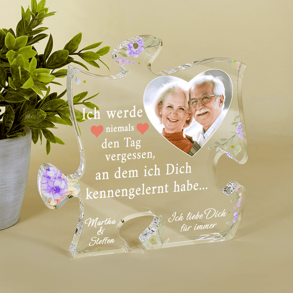 Foto Großeltern im Herzen - Druck auf Glas - das Puzzle, personalisiertes Geschenk für Großeltern - Adamell.de