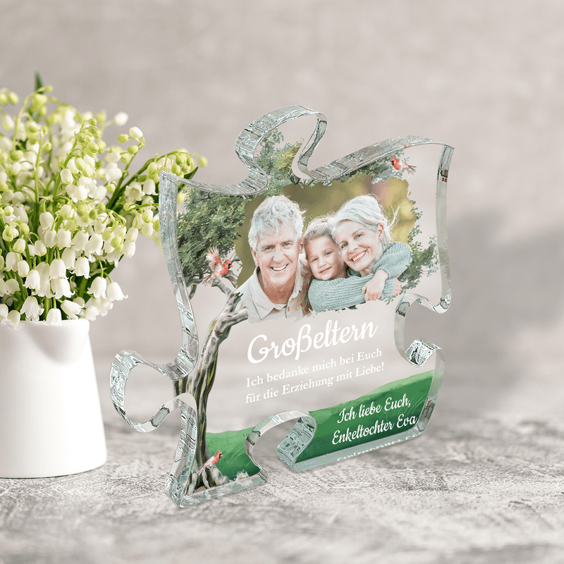 Foto in Naturmotiv - Druck auf Glas - das Puzzle, personalisiertes Geschenk für Großeltern - Adamell.de