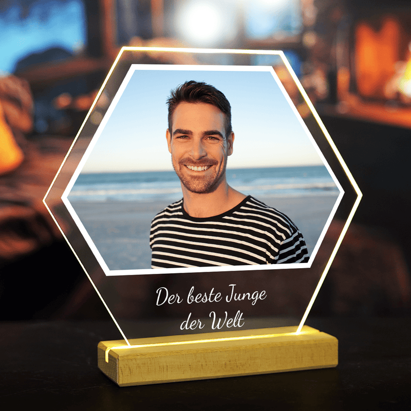 Foto + Inschrift - Druck auf Glas, personalisiertes Geschenk für Mann - Adamell.de