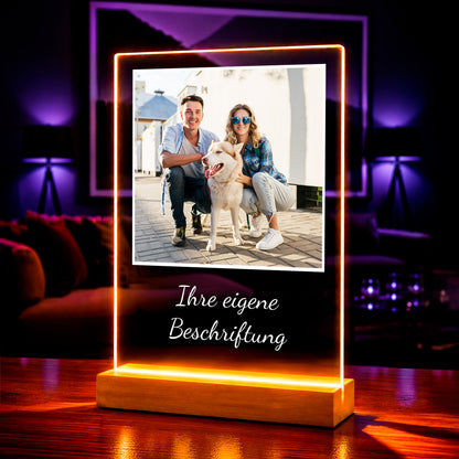 Foto auf Acrylglas Paar mit ihrem Hund — Geschenke für Paare