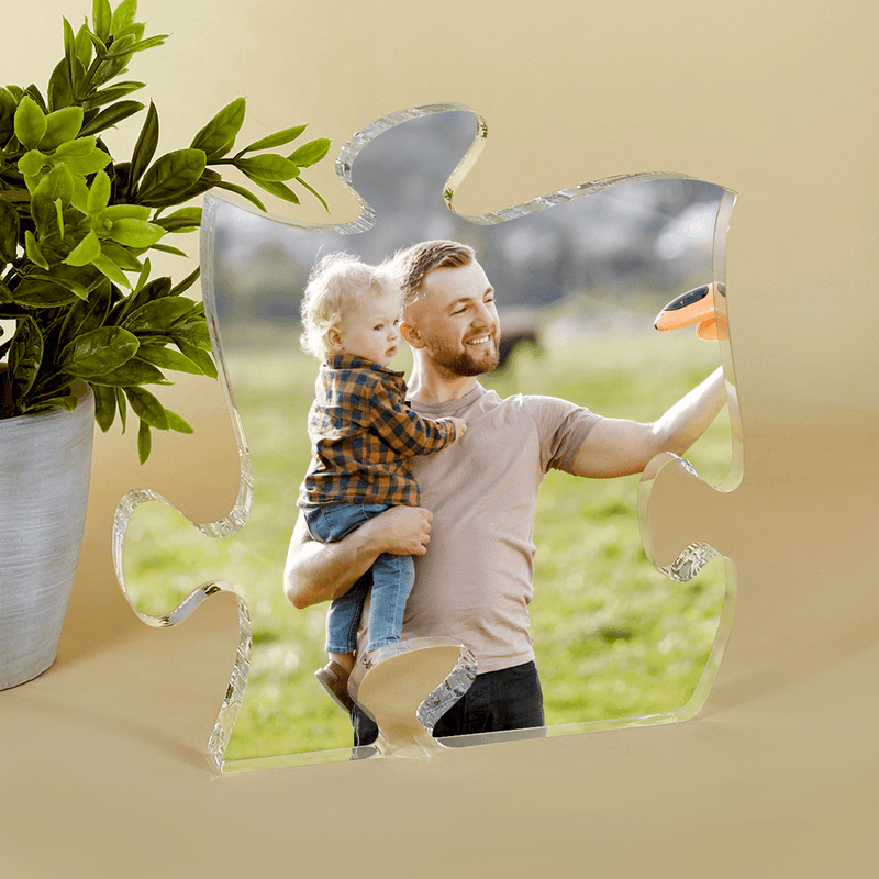 Foto mit geliebten Papa - Druck auf Glas - das Puzzle, personalisiertes Geschenk für Papa - Adamell.de