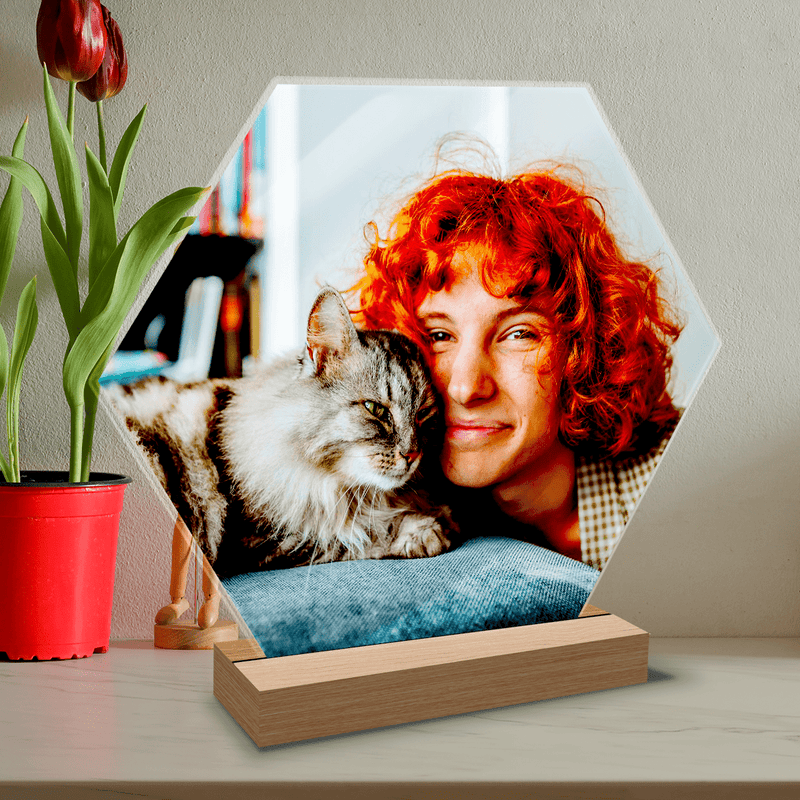 Foto mit geliebter Katze - Druck auf Glas, personalisiertes Geschenk für Katzenliebhaber - Adamell.de