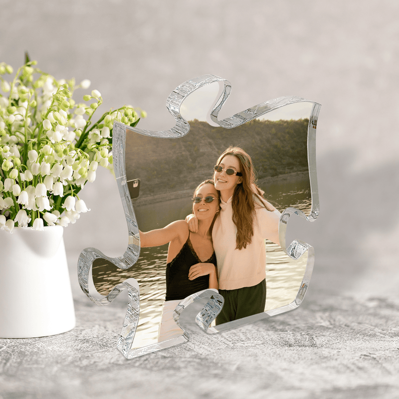 Foto mit Schwester - Druck auf Glas - das Puzzle, personalisiertes Geschenk für Schwester - Adamell.de